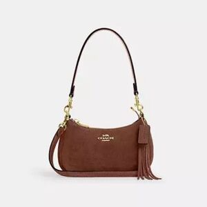 Coach Teri Mini Crossbody Bag in Vintage Brown Suede